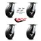 Service Caster 8 Inch Rubber on Steel Caster Set with Roller Bearings and Swivel Locks SCC SCC-35S820-RSR-BSL-4 - alternate 4